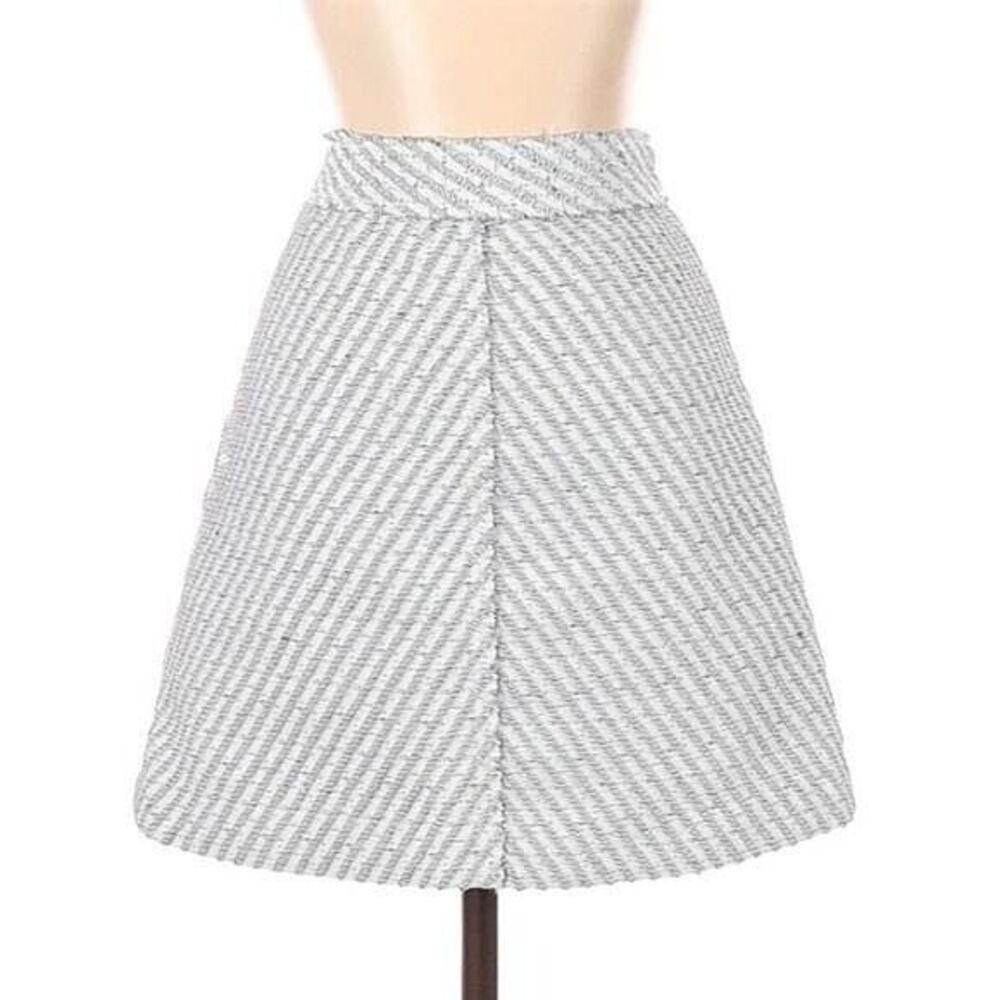 Theory Grey Diagonal Striped Mini Skirt Size 2